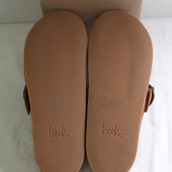 NWB Beek Vulture Chestnut Mules Flats Suede Leather Side Buckle 9 - Picture 6 of 6